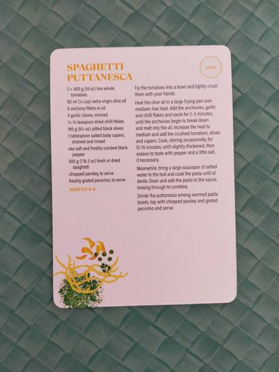A photo of the spaghetti recipe that includes pecorino (sorry not writing it all out)