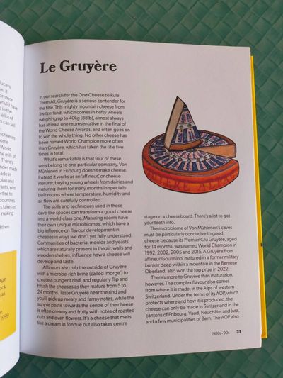 A page describing Le Gruyère cheese. Sorry it's so much text I can't put it all in this alt text I'm sorry
